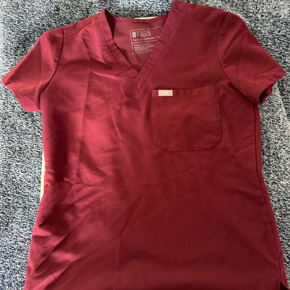 Figs Maroon Technical Collection Top
